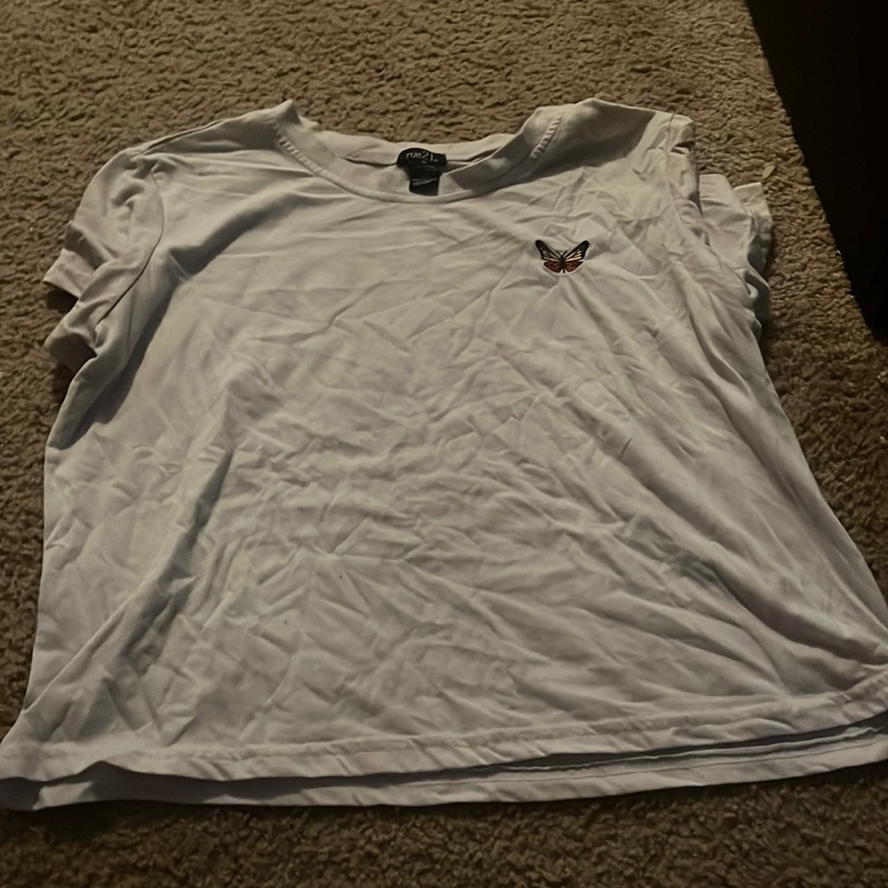 Rue 12 white butterfly shirt